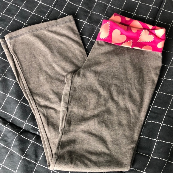 SO Other - SO Leggings Girls Size 8‎ 1/2 Grey Pink Hearts Yoga Pants